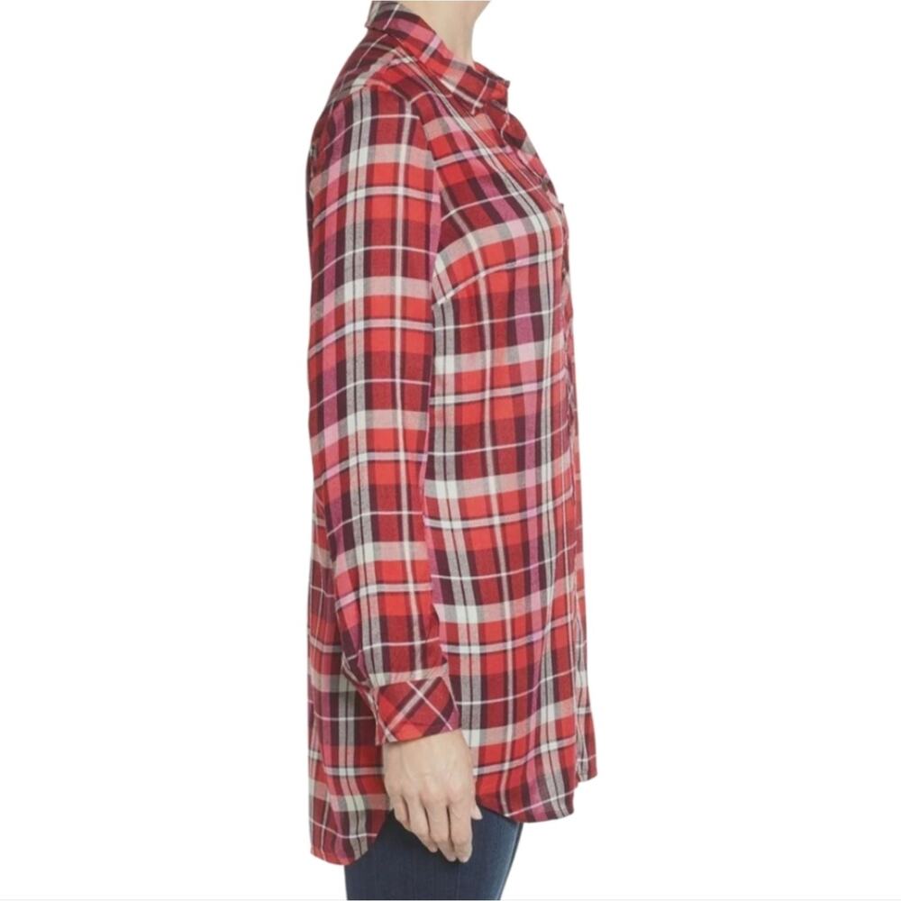 Kut From The Kloth Women Red White Long-Sleeve Shirt Blouse Top Size SMALL - Picture 3 of 11